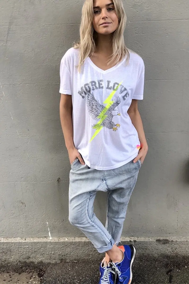 Hammill & Co - Eagle V Neck Tee - White 1