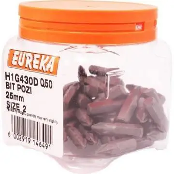 Eureka Pozi Bit: Size 2 - 25Mm (Qty 50) 1