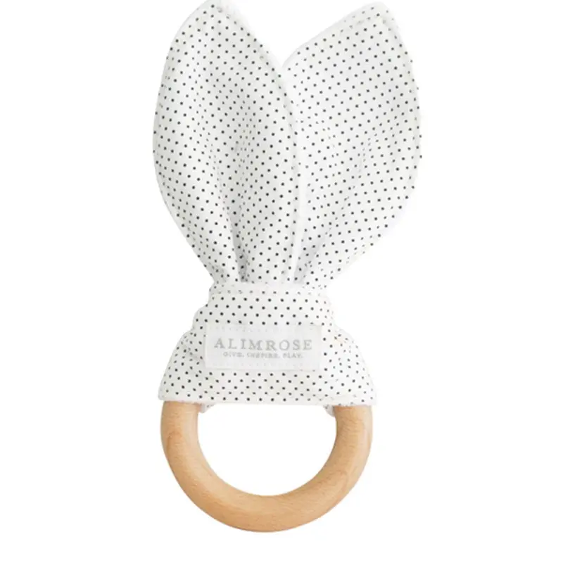 Alimrose - Bailey Bunny Teether - Navy Spot 1
