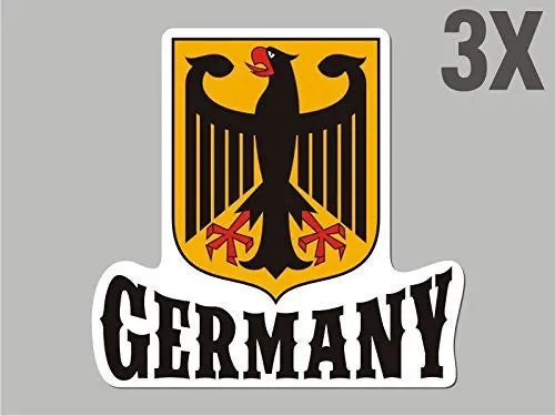 3 Germany Deutschland Shaped Stickers Flag Crest Decal Car Bike Emblem Cn054 1