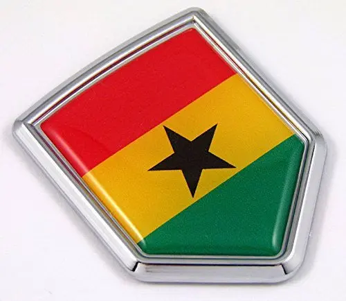 Ghana Flag Chrome Emblem Car Decal Sticker Bike Crest Badge 1