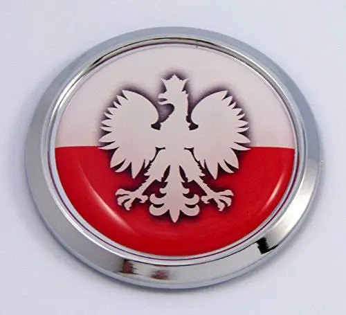 Poland Polish Round Flag Car Chrome Decal Emblem Bumper Sticker Bezel Badge 1