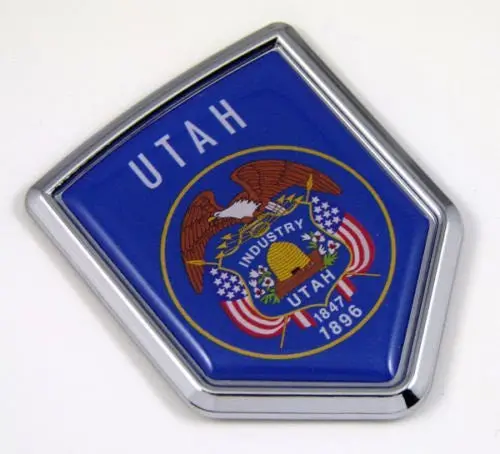 Utah Ut Usa State Flag Car Chrome Emblem Decal Sticker Bike Laptop Boat 3Dd Sticker Badge 1