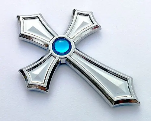 Christian Cross Jesus Cross Car Auto Bike Chrome Emblem Decal Sticker Blue Dome 1