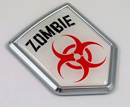 Zombie Decal Car Chrome Emblem Sticker Badge Sign Crest Auto 1