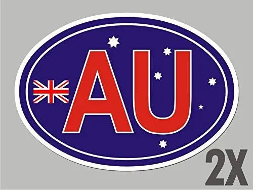 2 Australia Au Oval Stickers Flag Decal Bumper Car Bike Laptop Window Door Cl004 1