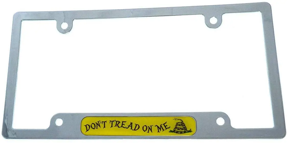 Don't Tread On Me Usa Flag Car License Plate Frame Plastic Chrome Plated Cp08 1