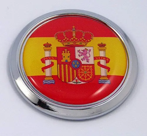 Spain Spanish Round Flag Car Chrome Decal Emblem Bumper Sticker Bezel Badge 1