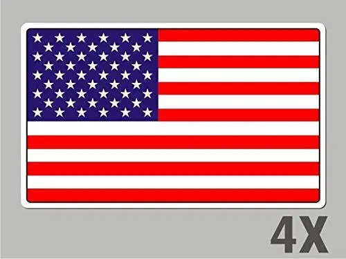 4 Usa Unites States Of America Stickers Flag Decal Car Bike Emblem Vinyl Fl069 1