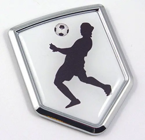 Soccer Player Chrome Emblem 3D Decal Sticker Car Sport Emblem 1