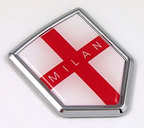Milan Italy Italian Flag Car Chrome Emblem Decal 3D Bumper Sticker Bike Crest 1