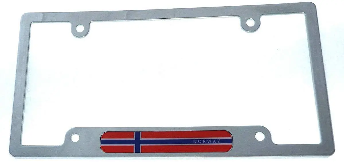 Norway Flag Car License Plate Frame Chrome Plated Plastic Tag Holder Cover Cp08 1