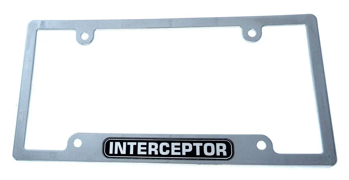 Interceptor Police Car License Plate Frame Chrome Plated Plastic Tag Holder Cp08 1