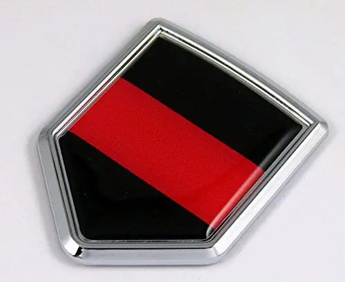 Thin Red Line Firefighters Flag Chrome Emblem Car Decal Sticker Bike Crest Badge 1