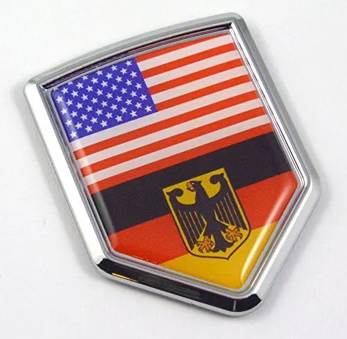 Car Chrome Decals Cbshd228-077 Usa Germany American German Flag Car Chrome Emblem 3D Decal Sticker With Adhesive 1