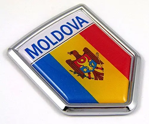 Moldova Flag Car Chrome Emblem Decal 3D Bumper Sticker Bike Crest 1