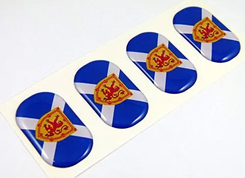 Scotland Midi Domed Decals Flag 4 Emblems 1.5" Car Bike Laptop Stickers 1
