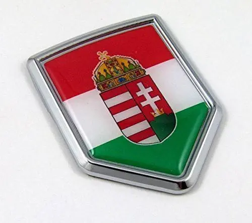 Hungary Flag Car Hungarian Chrome Emblem Decal Sticker 1