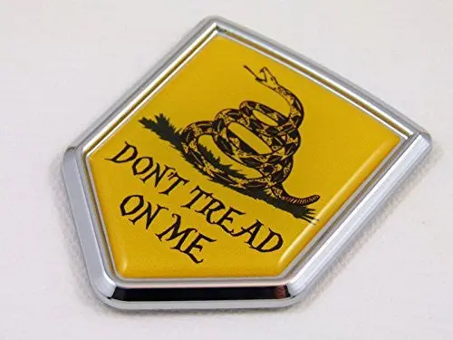 Don't Tread On Me Shield Flag Car Chrome Emblem Decal Bumper Sticker 1