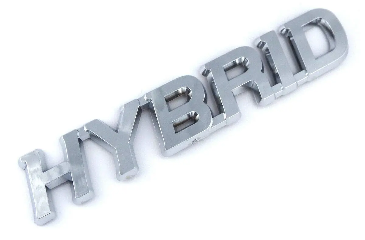 Hybrid Chrome Emblem Car Auto Decal Bumper 5.5" 1