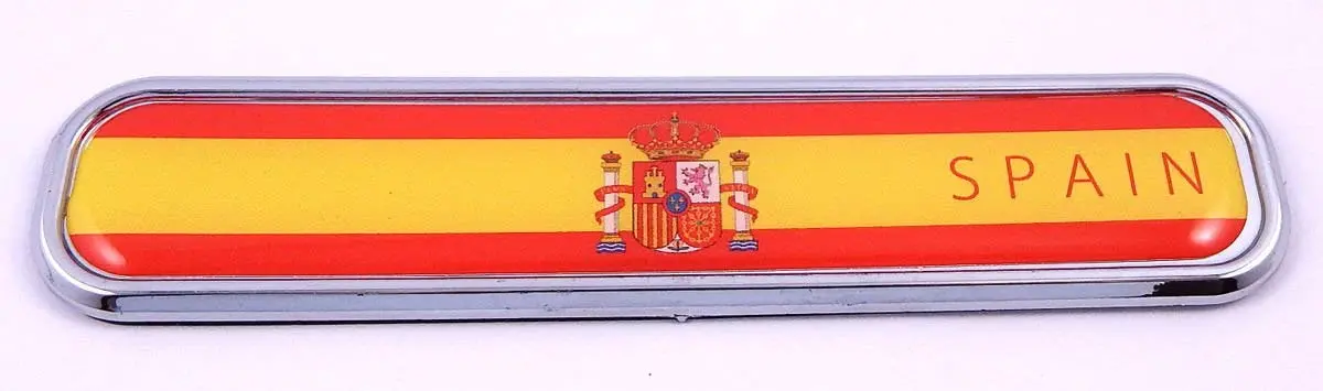 Spain Spanish Flag Chrome Emblem 3D Auto Decal Sticker Car Bike Boat 5.3" 1