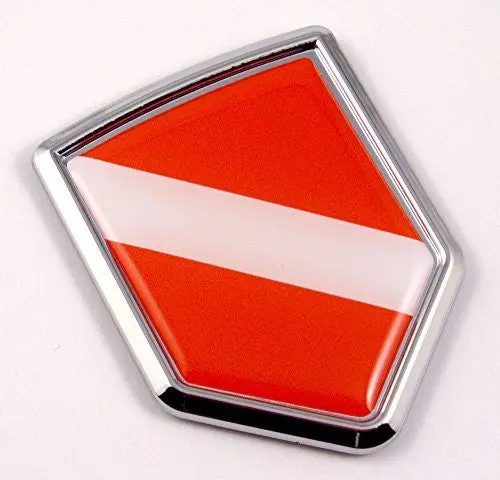 Car Chrome Decals Cbshd-Dive Dive Flag Diver Scuba Diving Car Chrome Emblem 3D Decal Sticker 1
