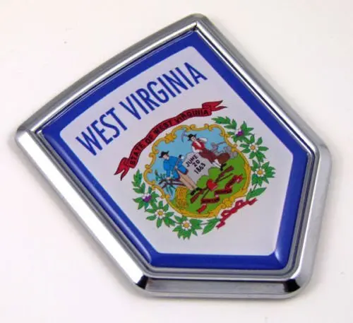West Virginia Usa State Flag Car Chrome Emblem Decal Sticker Bike Laptop Boat 3Dd Sticker Badge 1