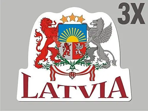 3 Latvia Shaped Stickers Flag Crest Decal Car Bike Emblem Cn046 1