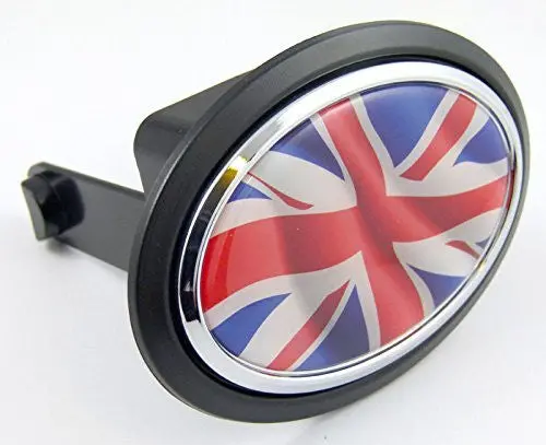 Great Britain Union Jack Flag Hitch Cover 2" Receiver Black With Chrome & Dome 1