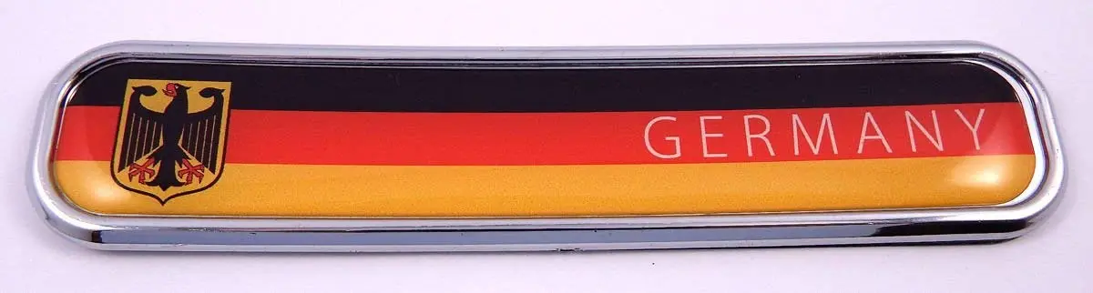 Germany German Flag Chrome Emblem 3D Auto Decal Sticker Car Bike Boat 5.3" 1