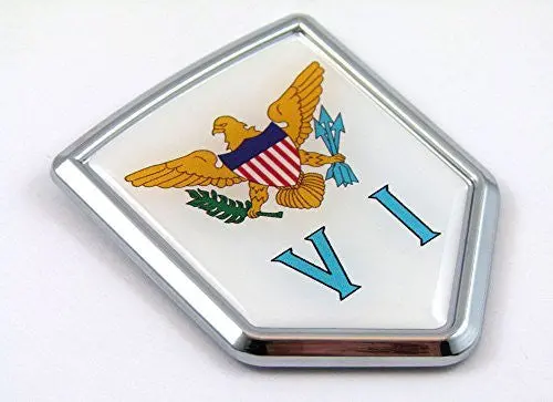 Virgin Islans Vi Usa State Flag Car Chrome Emblem Decal Sticker Bike Laptop Boat 3Dd Sticker Badge 1