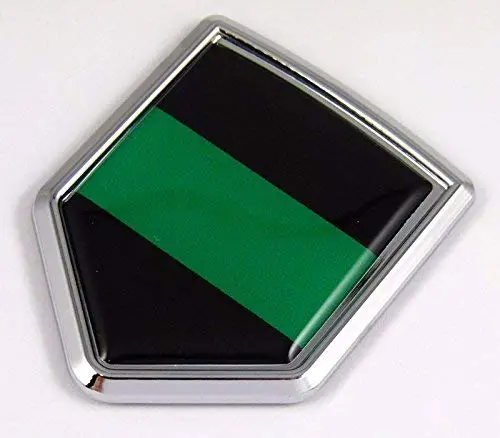 Thin Green Line Park Ranger Flag Chrome Emblem Car Decal Sticker Crest Badge 1