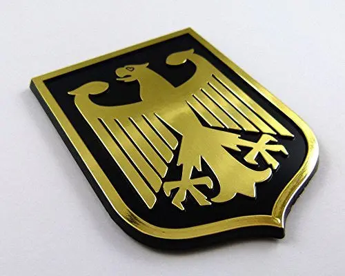 Deutschland Germany Black Gold Plastic Car Emblem Decal Sticker Crest Gbg 1
