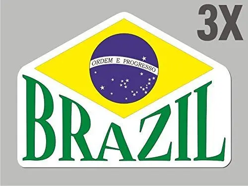 3 Brazil Brazilian Shapes Stickers Flag Decal Bumper Car Bike Emblem Vinyl Cn004 1