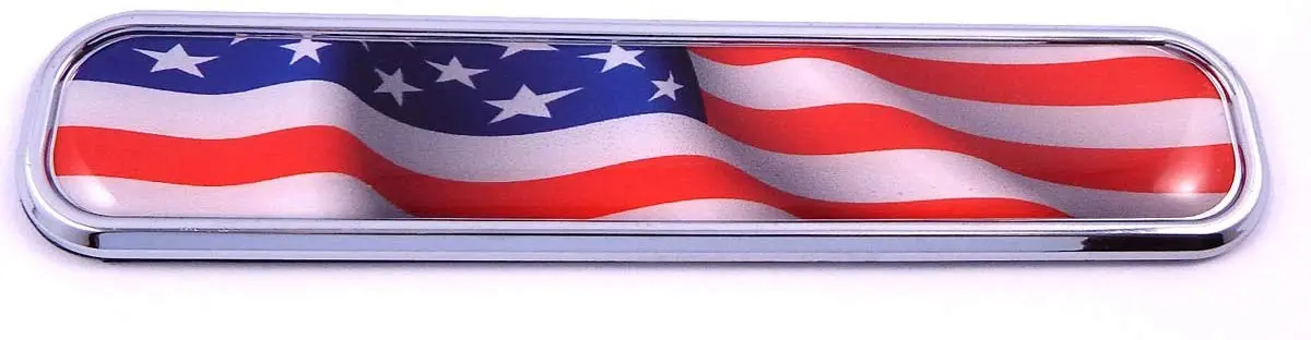 Usa American Flag Chrome Emblem 3D Auto Decal Sticker Car Bike Boat 5.3" 1