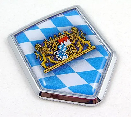 Bavaria Bavarian Flag Car Chrome Emblem Sticker Bayern Land Of Beer 1