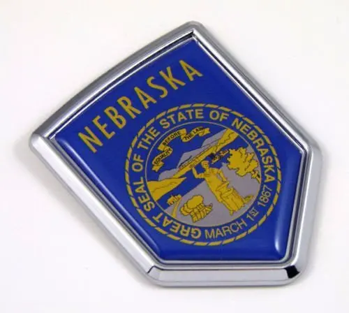 Nebraska Ne Usa State Flag Car Chrome Emblem Decal Sticker Bike Laptop Boat 3Dd Sticker Badge 1