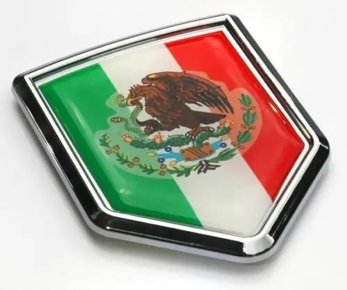 Car Chrome Decals Cbshd134 Mexico Flag Mexican Emblem Chrome Car 3D Decal Sticker 1