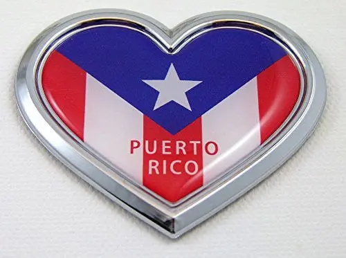 Car Chrome Decals Cbhrt171 Puerto Rico Heart Flag Chrome Emblem Car Decal Sticker Badge Bumper Puerto Rican 1