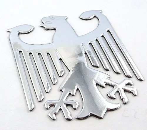 German Eagle Chrome Finish Decal Emblem 3D Sticker Car Bike 2.5" Flexible 1