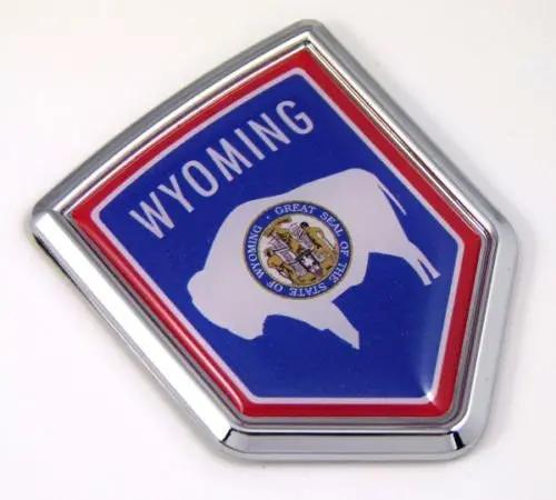 Wyoming Wy Usa State Flag Car Chrome Emblem Decal Sticker Bike Laptop Boat 3Dd Sticker Badge 1