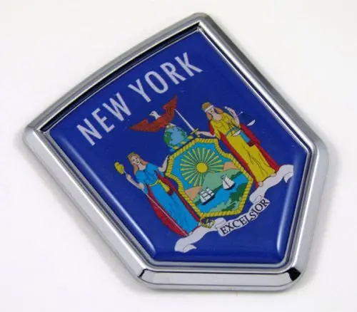 New York Ny Usa State Flag Car Chrome Emblem Decal Sticker Bike Laptop Boat 3Dd Sticker Badge 1