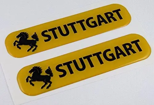 Stuttgart Flag Domed Decal Emblem Car Flexible Sticker 5" Set Of 2 1