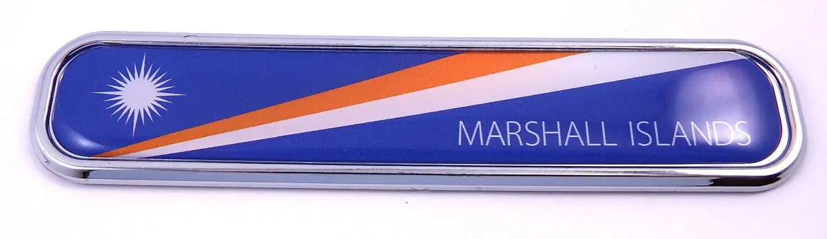 Marshal Islands Flag Chrome Emblem 3D Auto Decal Sticker Car Bike Boat 5.3" 1