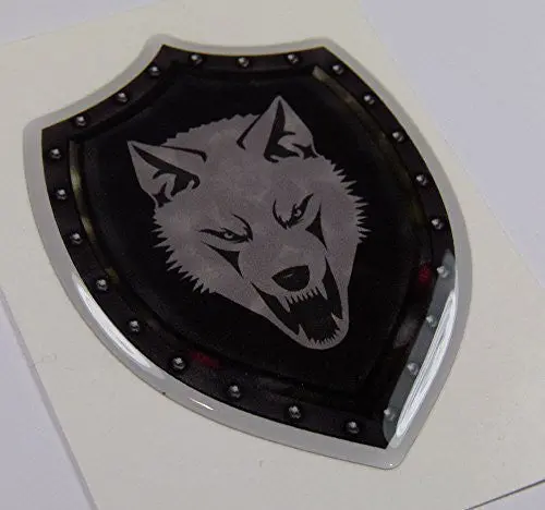 Chechnya Shield Style 2.75" Crest Chechen Lone Wolf Emblem Domed Decal Bike Car 1