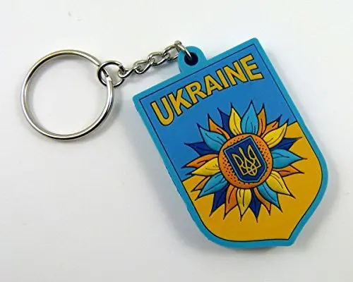 Ukrainian Keychain Flag Of Ukraine Tryzub Trident Sunflower Pvc Keytag Key Chain 1