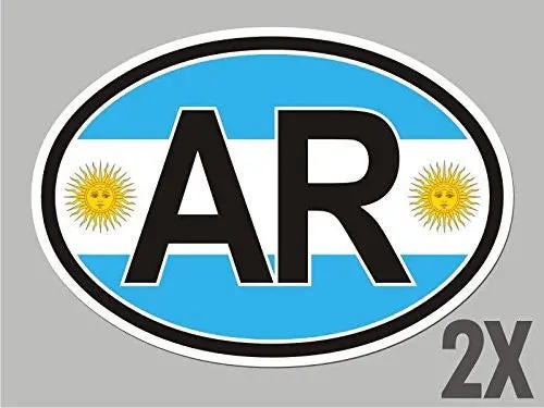 2 Argentina Oval Stickers Flag Decal Bumper Car Bike Laptop Window Door Cl002 1