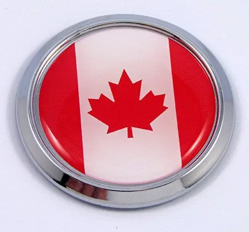 Canada Canadian Round Flag Car Chrome Decal Emblem Bumper Sticker Bezel Badge 1