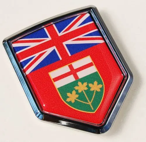 Ontario Canada Province Flag Car Chrome Emblem Decal Sticker 1