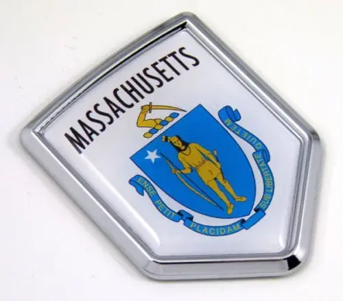 Massachusets Ma Usa State Flag Car Chrome Emblem Decal Sticker Bike Laptop Boat 3Dd Sticker Badge 1